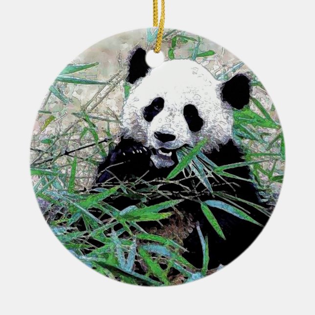 Panda Keramik Ornament (Vorne)
