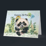 Panda Kid Happy Birthday Karte<br><div class="desc">Der niedlichste Panda-Bär,  der mit einem Ballon einen Geburtstag feiert. Das ist die große Version 8 1/2 x 11 Zoll</div>
