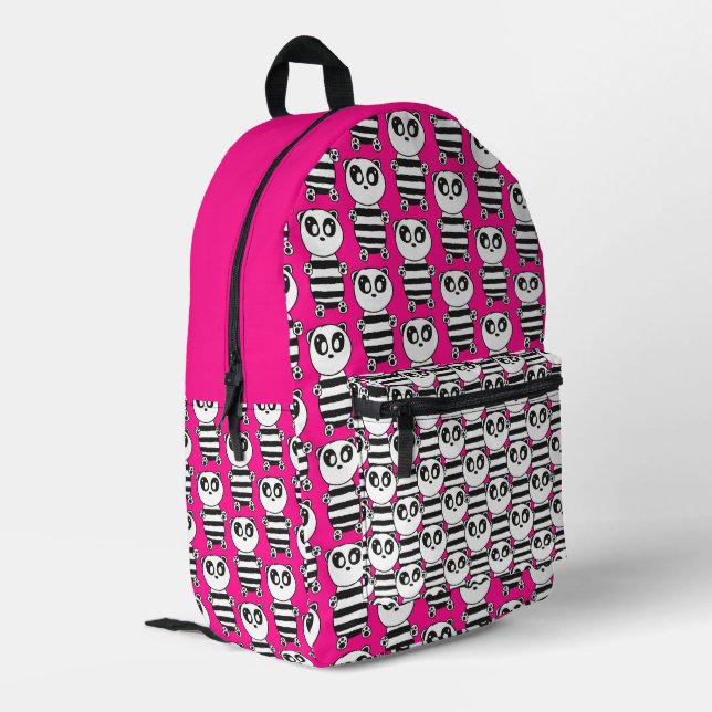 Panda Kids Bedruckter Rucksack (Rückseitige Ecke links)