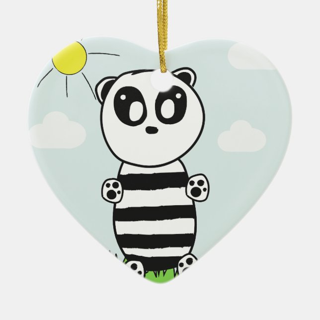 Panda Kids Keramik Ornament (Vorne)
