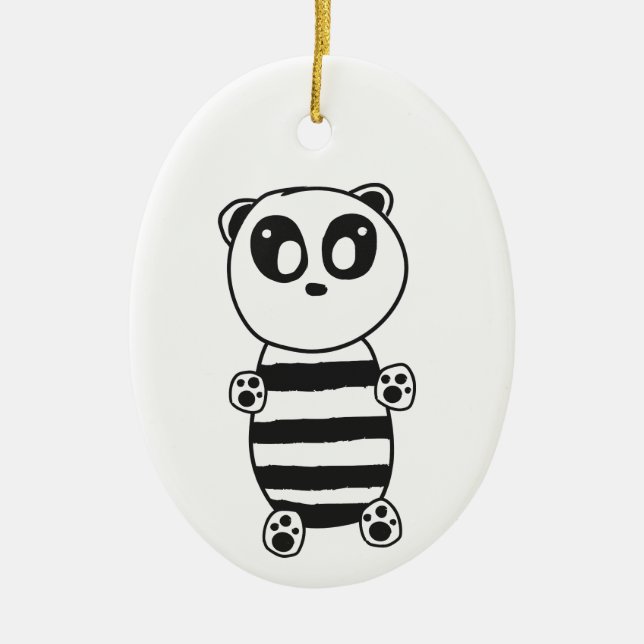 Panda Kids Keramik Ornament (Vorne)