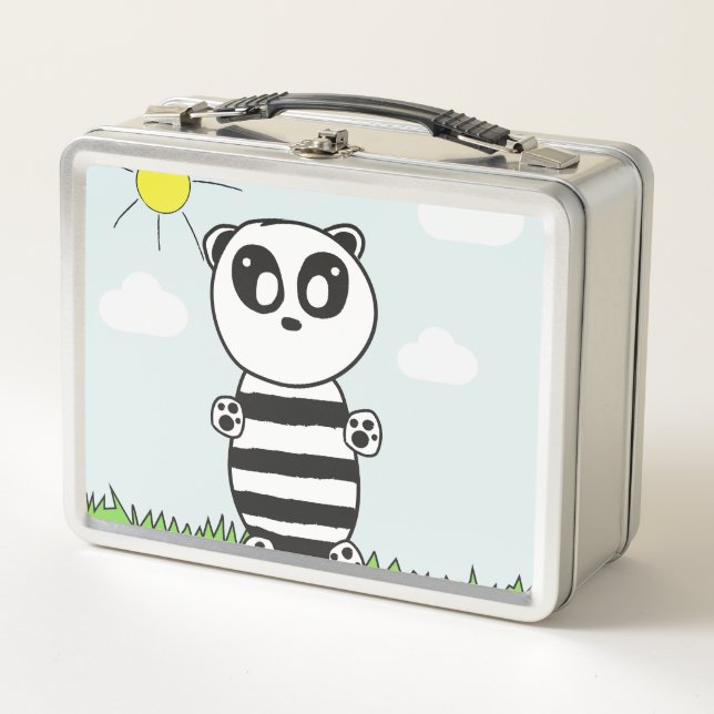 Panda Kids Metall Brotdose (Vorderseite)
