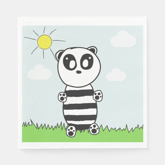 Panda Kids Serviette (Vorderseite)