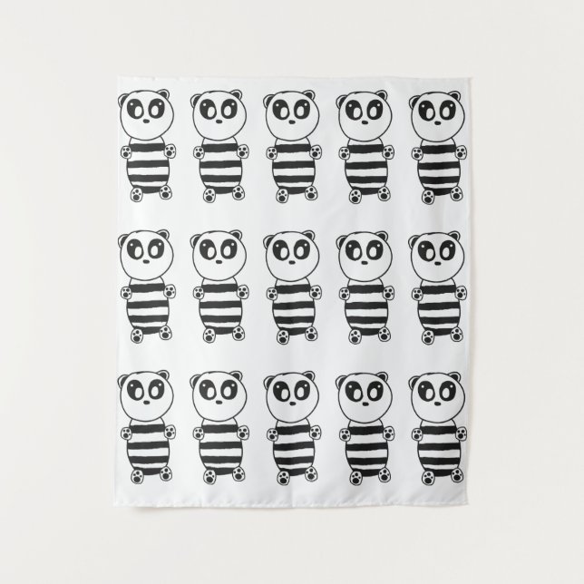 Panda Kids Wandteppich (Vorderseite)