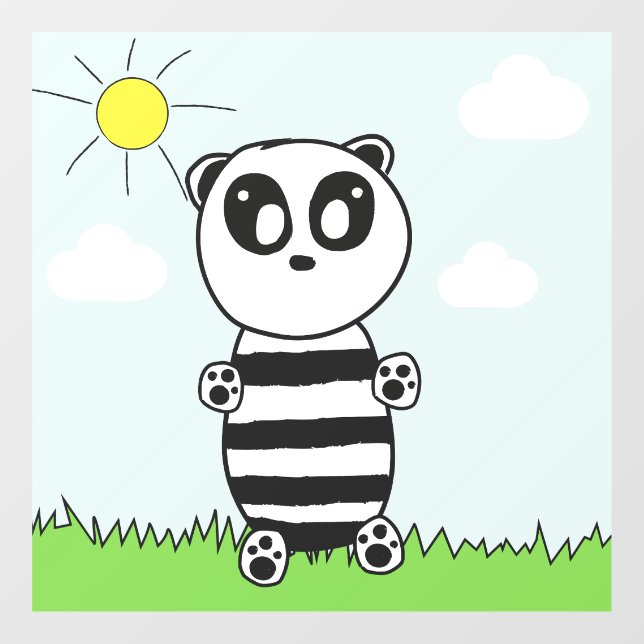 Panda Kinder    Fensteraufkleber (Blatt)