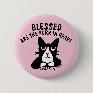 Panda Kitty Cat Knöpfe, BLESSED SIND IM HERZEN Button