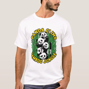 Panda klettert Bambus Dschungel Tierwelt T-Shirt