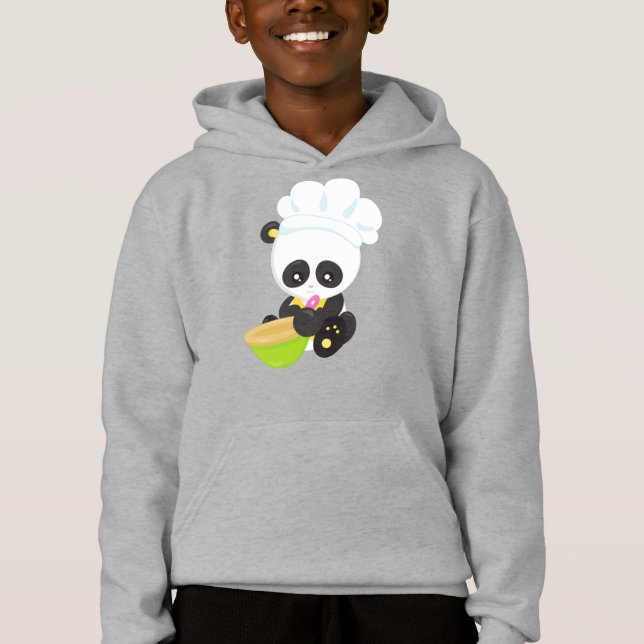 Panda kochen, Panda backen, Niedlich Panda, Bowl Hoodie (Vorderseite)