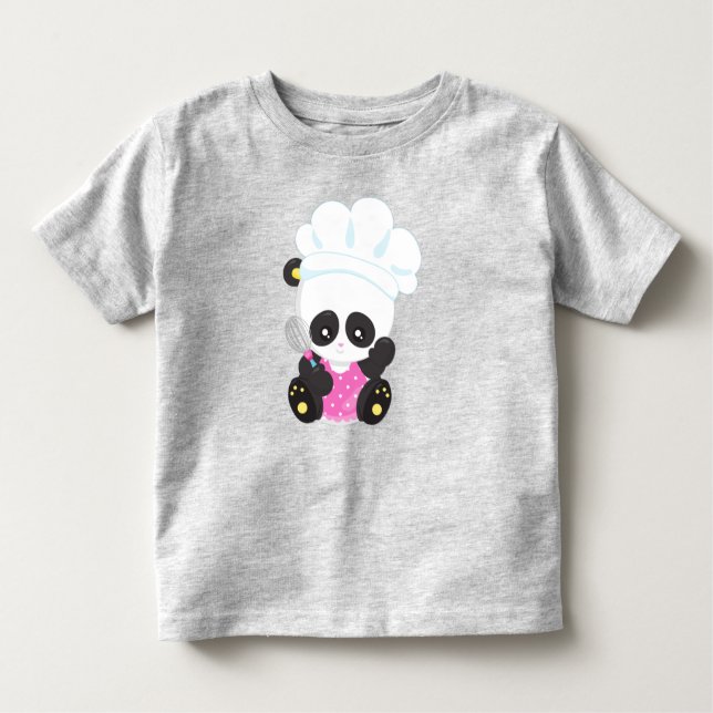 Panda kochen, Panda backen, Niedlich Panda, Whisky Kleinkind T-shirt (Vorderseite)