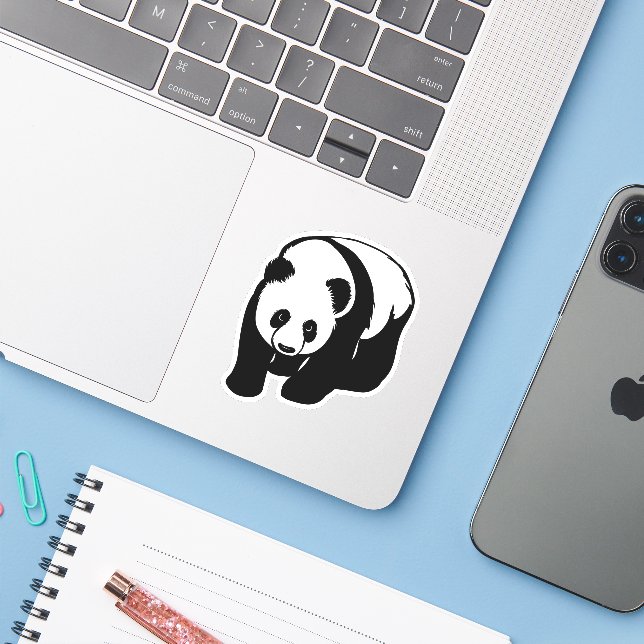 Panda Laptop Sticker (Laptop mit iPhone)