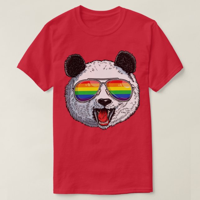 Panda LGBT Gay Pride für Männer Frauen Mädchen T-Shirt (Design vorne)