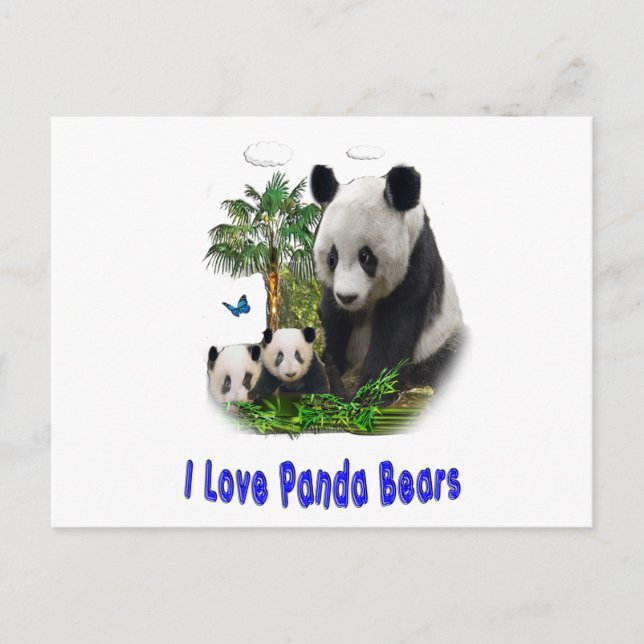 Panda Liebe Art Postkarte (Vorderseite)