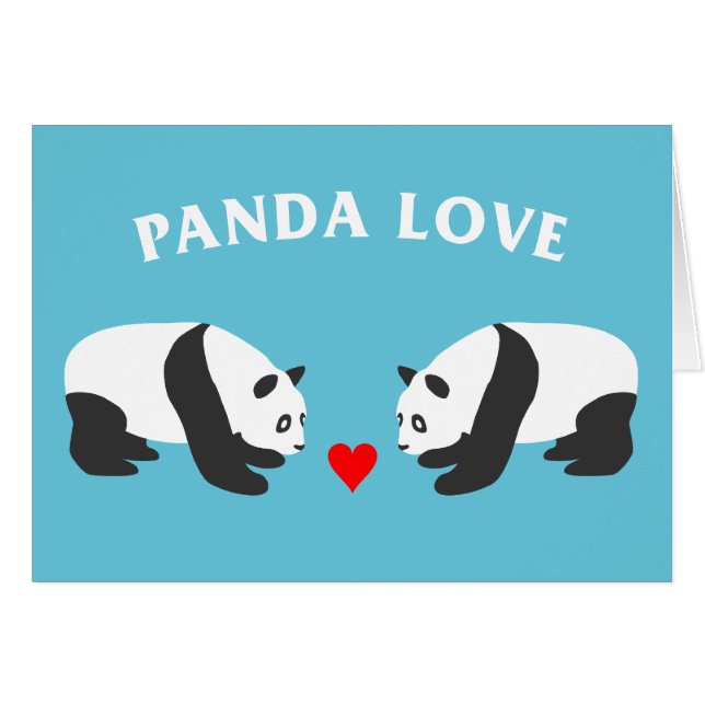 Panda Liebe (blau) (Vorderseite (Horizontal))