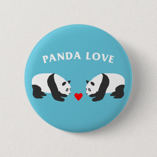 Panda Liebe (blau) Button