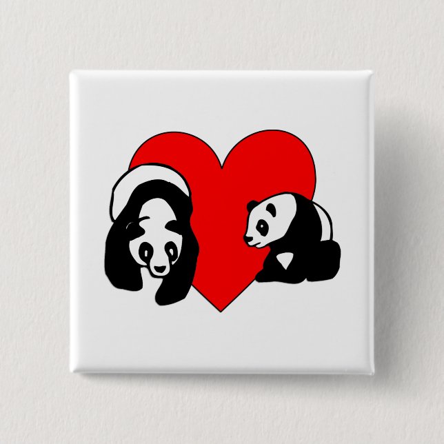 Panda-Liebe Button (Vorderseite)