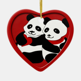 Panda Liebe Couple Christmas Ornament