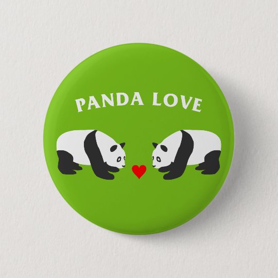 Panda-Liebe (Grün) Runder Button 5,7 Cm