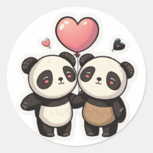 Panda-Liebe: Händchenaufkleber