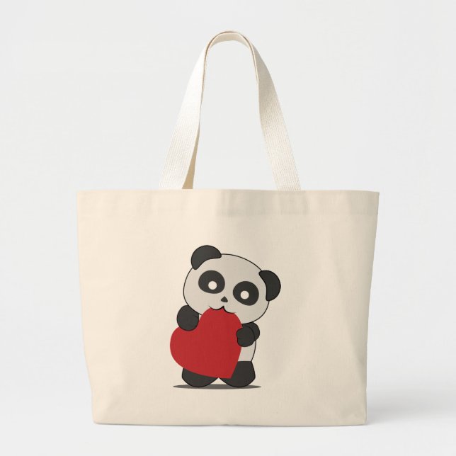 Panda-Liebe Jumbo Stoffbeutel (Vorne)