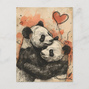 Panda Liebe Valentinstag  Postkarte