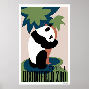 Panda Lieben Tree im Zoo 1938 WPA Poster