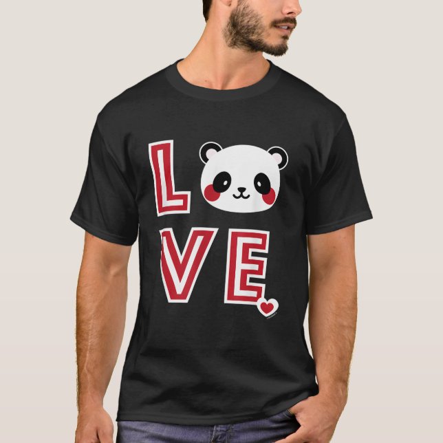 Panda liebt Panda für T-Shirt (Vorderseite)