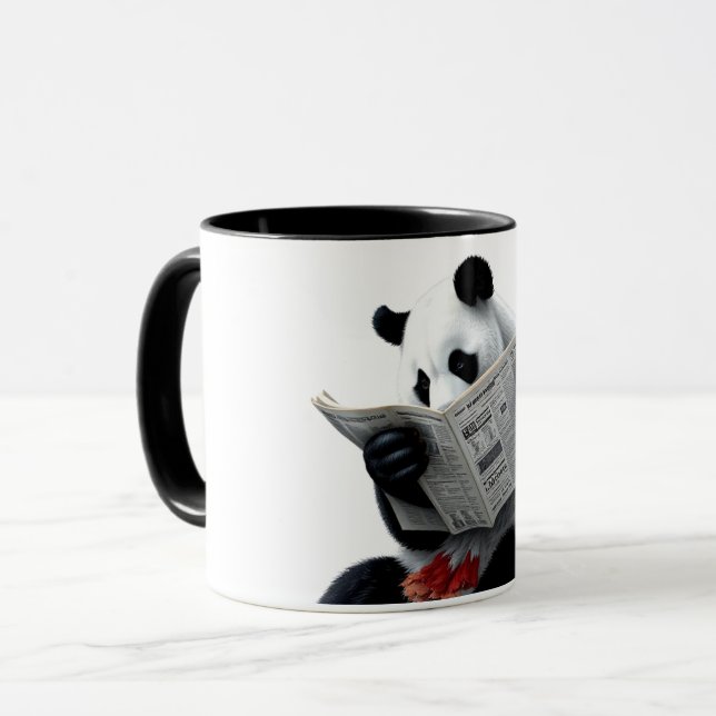 Panda liest Zeitung Tasse (Vorderseite Links)