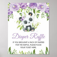 Panda Lila Blumengrün Bamboo Diaper Raffle