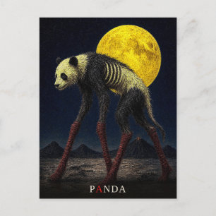 Panda Long Socks gothischer Surrealismus Postkarte