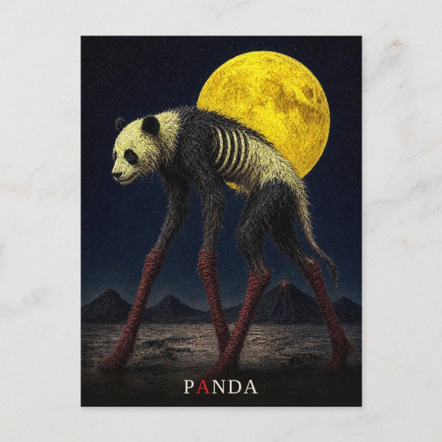 Panda Long Socks gothischer Surrealismus Postkarte (Vorderseite)