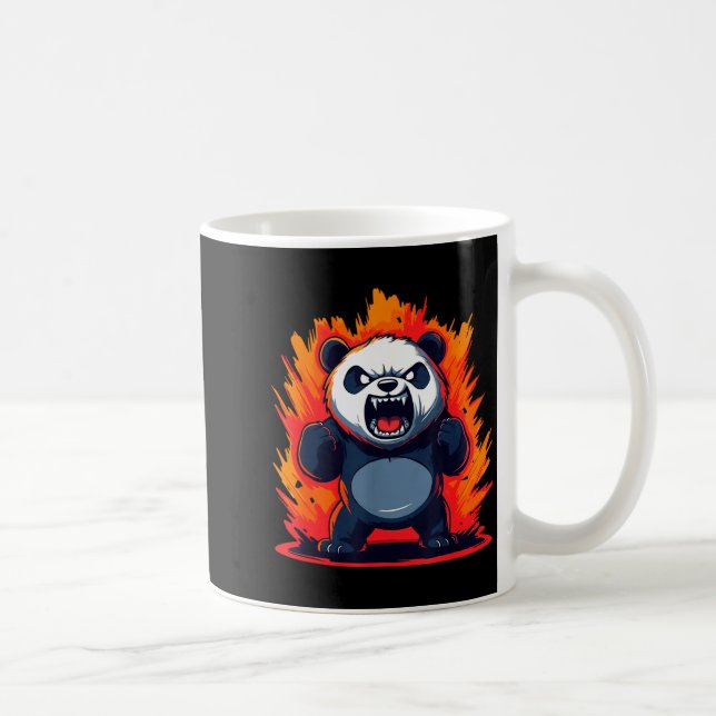 Panda Looking Angry Graphic Funny Panda Kawaii  Kaffeetasse (Rechts)