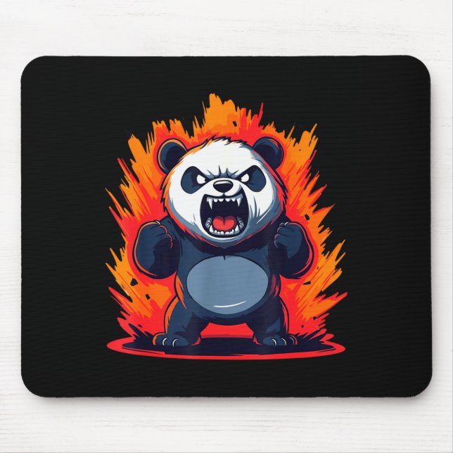 Panda Looking Angry Graphic Funny Panda Kawaii  Mousepad (Vorne)