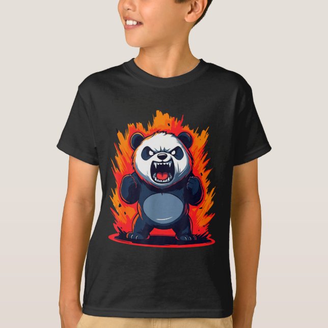 Panda Looking Angry Graphic Funny Panda Kawaii  T-Shirt (Vorderseite)