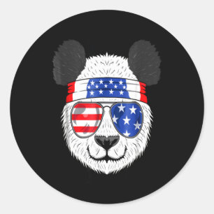 Panda Lover   Amerikanischer Panda trägt eine Bril Runder Aufkleber
