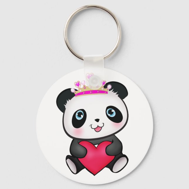 Panda Lover Fan Geschenk Valentine's Day Heart Pre Schlüsselanhänger (Vorderseite)