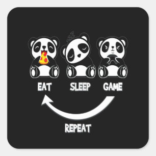 Panda Lover Ruhe und Liebe Panda Behalten Quadratischer Aufkleber
