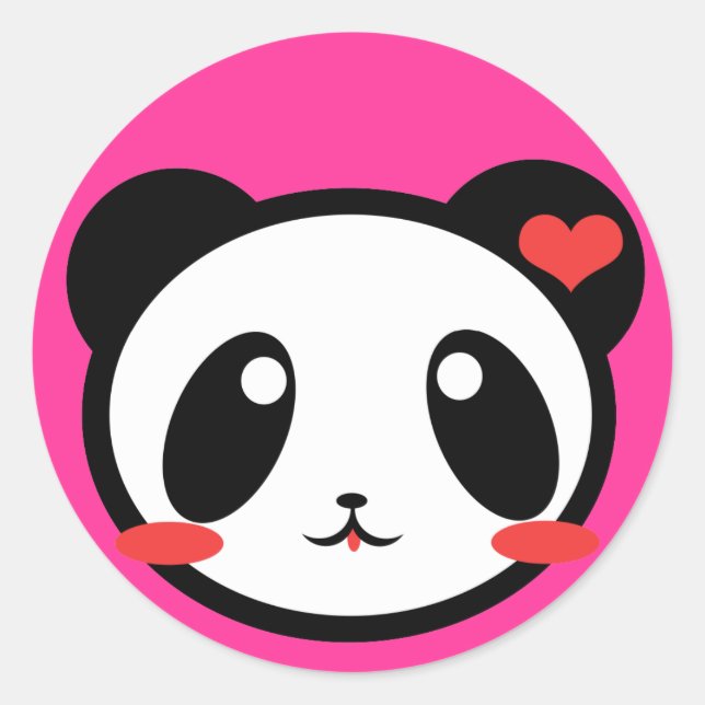 Panda Luv! Runder Aufkleber (Vorderseite)