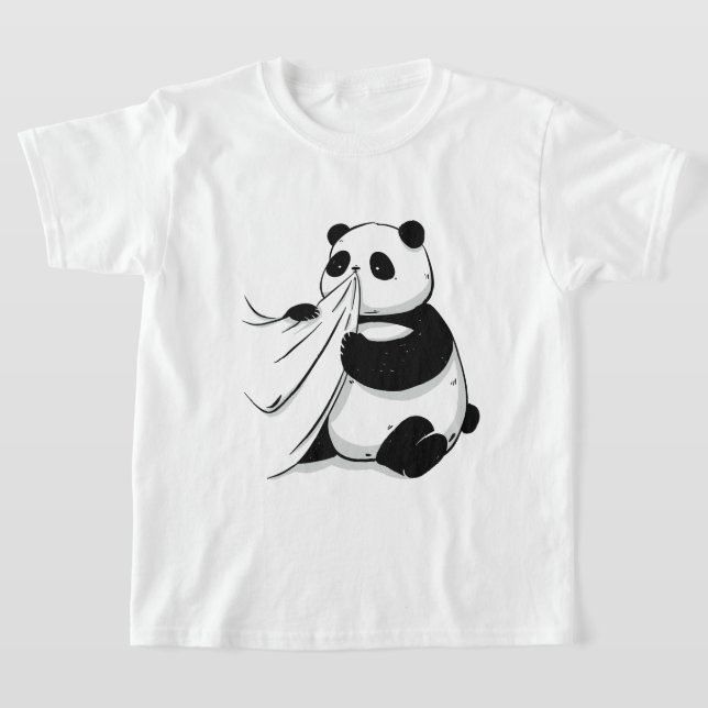panda mange un t-shirt (Poser)