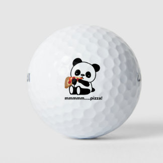 PANDA MANGEANT PIZZA - de jolies balles de golf