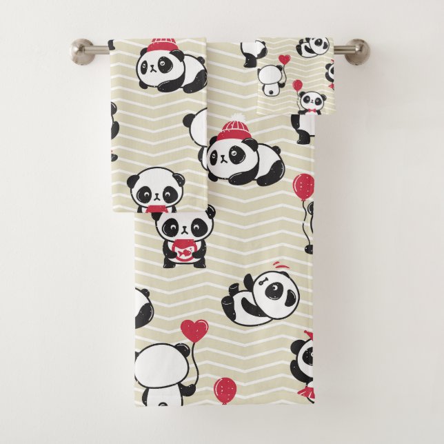 Panda Menagerie Badhandtuch Set (Insitu)