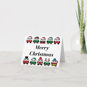 Panda Merry Christmas Grußkarten Umschläge Incl Feiertagskarte
