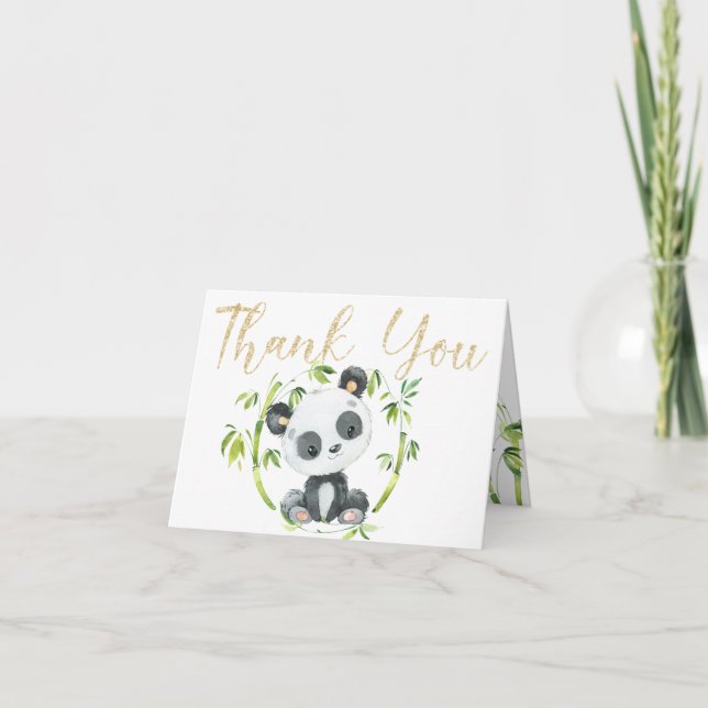Panda mignonne et Merci de Baby shower de bambou v (Devant)