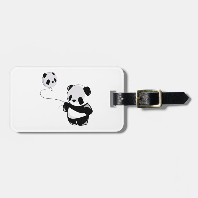 Panda mit Ballon Gepäckanhänger (Vorderseite horizontal)
