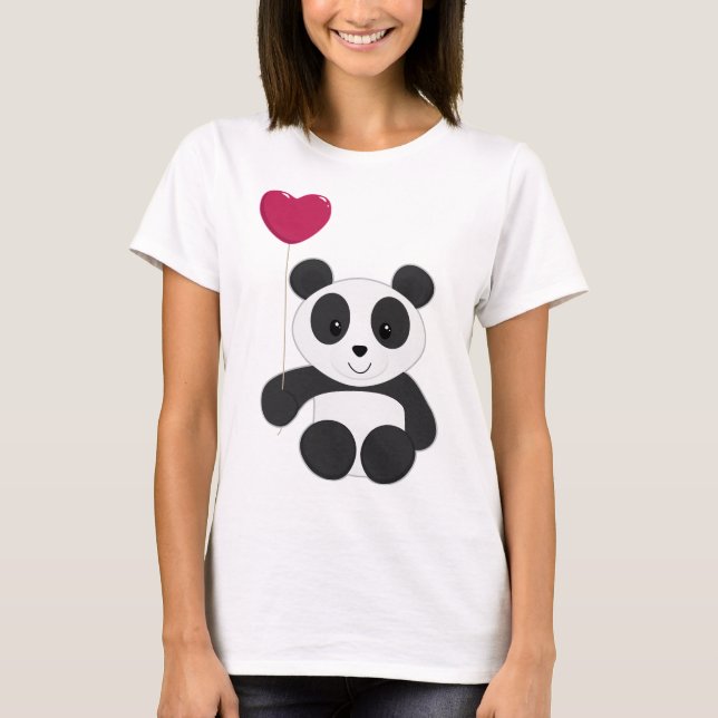 Panda mit Ballon T-Shirt (Vorderseite)