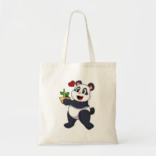 Panda mit Bamboo-Blume Tragetasche