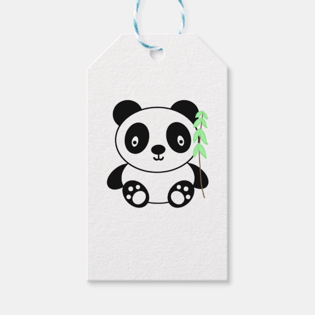 Panda mit Bamboo Geschenkanhänger (Vorderseite)