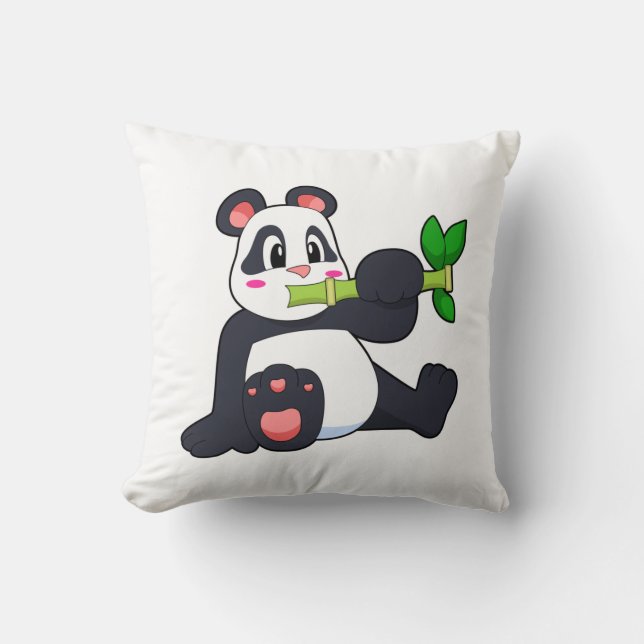 Panda mit Bamboo Kissen (Vorderseite)