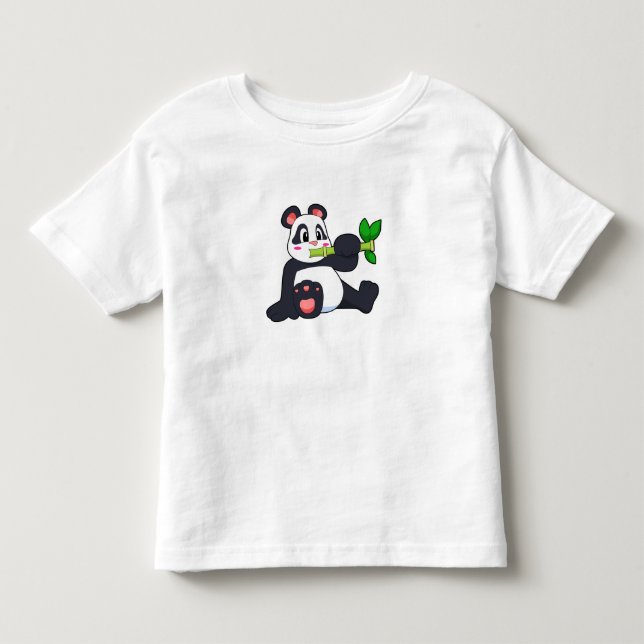 Panda mit Bamboo Kleinkind T-shirt (Vorderseite)