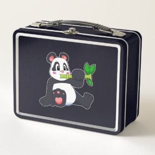 Panda mit Bamboo Metall Brotdose