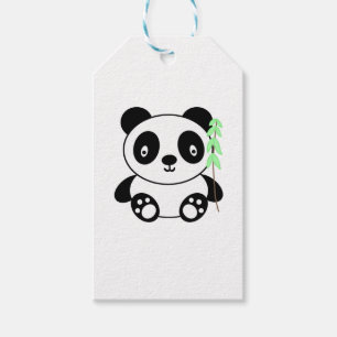 Panda mit Bambus Geschenkanhänger